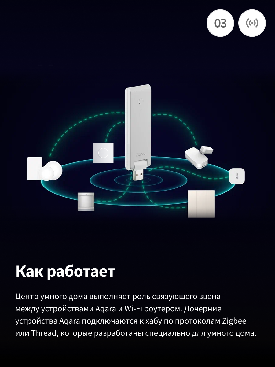 USB Центр умного дома (хаб) Aqara M100 HM-G02D, Zigbee/Thread, белый — фото 1