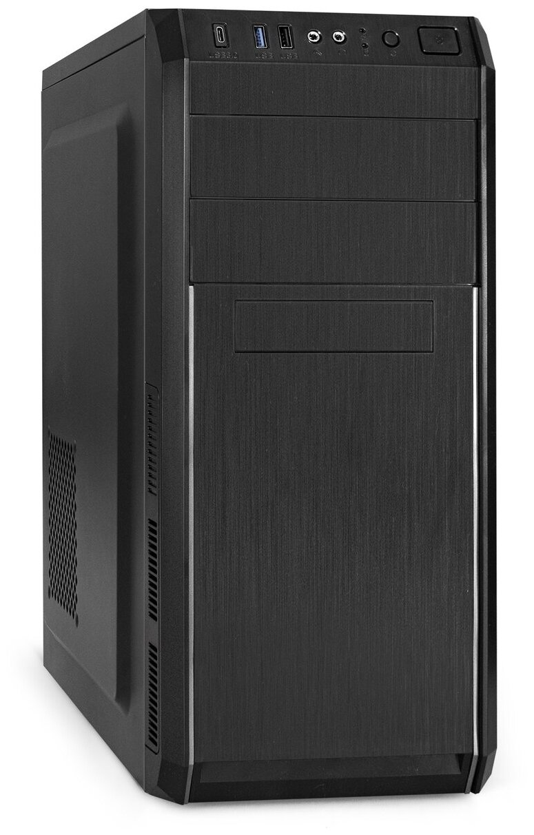 Корпус Miditower ExeGate Xp-334uc (atx, без БП, 1*USB+1*USB3.0+1*TypeC, аудио, черный) Xp-334uc