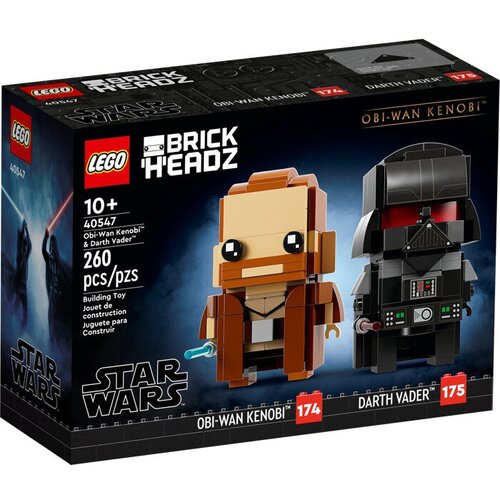 конструктор lego star wars 75333 джедайский истребитель оби вана кеноби Конструктор LEGO Star Wars BrickHeadz 40547 Obi-Wan Kenobi & Darth Vader (Оби-Ван Кеноби и Дарт Вейдер)