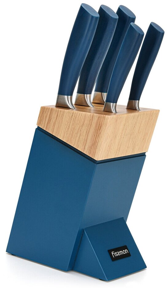 Набор ножей Fissman GANDALF 6 предметов в деревянной подставке (3Cr14 сталь) (2696)