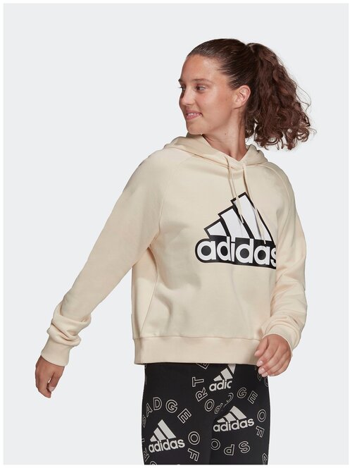 Худи adidas Essentials Outlined Logo, размер M INT, бежевый