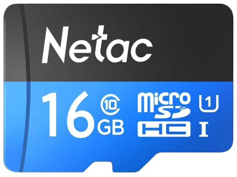 Карта памяти Netac MicroSD card P500 Standard 16GB, retail version w/SD