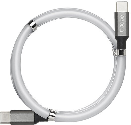 Кабель Deppa USB Type-C - USB Type-C, 100 Вт, 1.5 м, серый