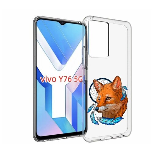 Чехол MyPads лиса и ловец снов для Vivo Y76 5G задняя-панель-накладка-бампер