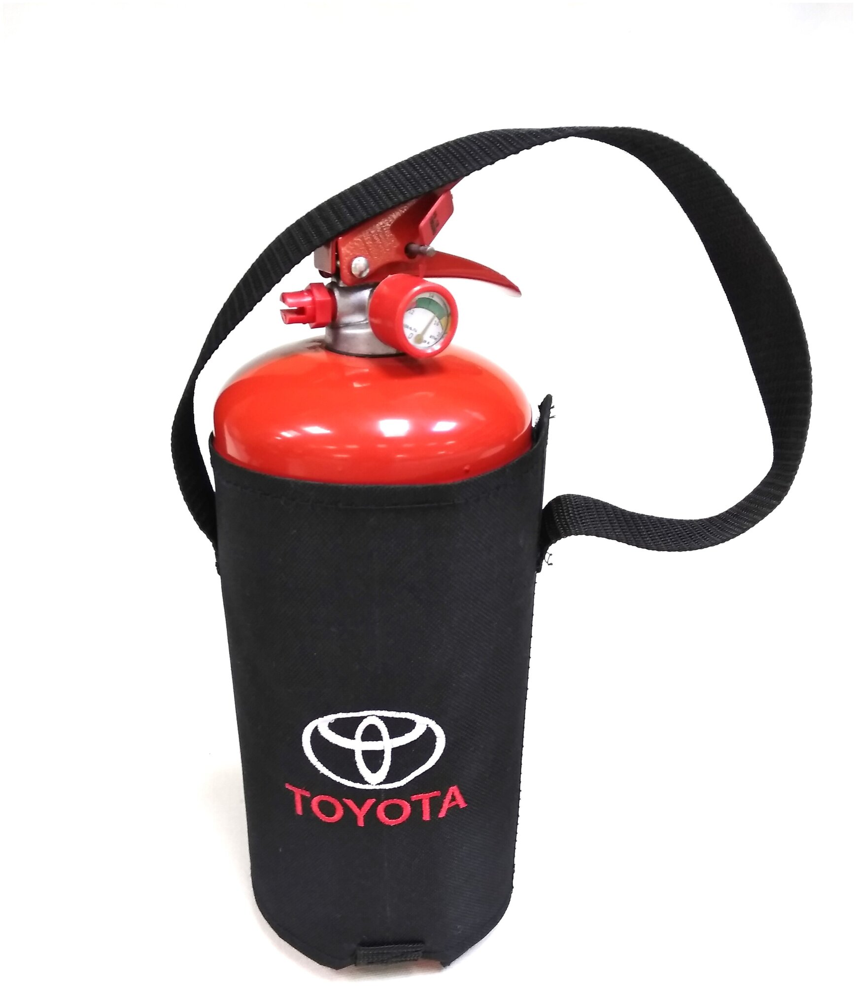 67861 Огнетушитель в чехле с ручкой липучкой и логотипом TOYOTA (Огнетушитель порошковый ОП-2)