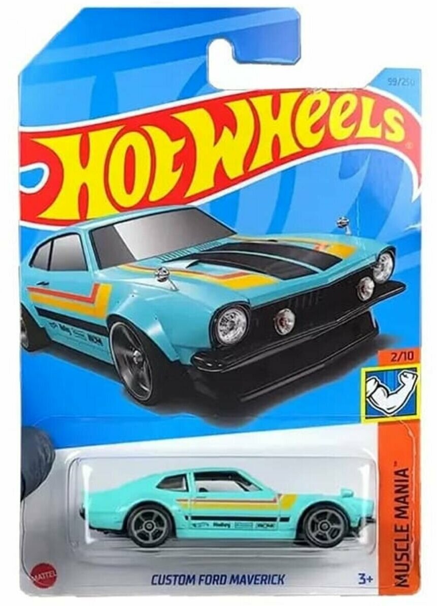 Машинка Hot Wheels коллекционная (оригинал) CUSTOM FORD MAVERICK бирюзовый HKJ53