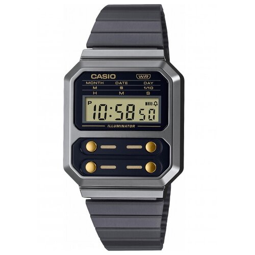 Наручные часы CASIO A100WEGG-1A2EF, черный, серый