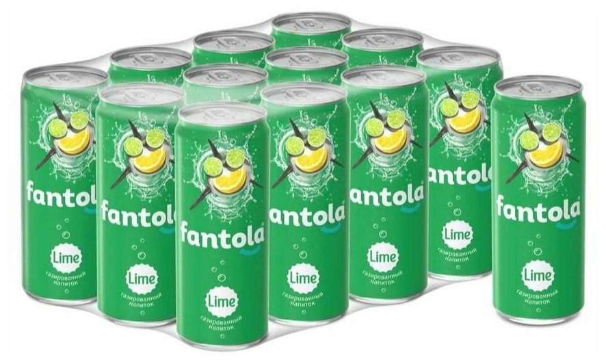 Лимонад FANTOLA "Lime" 0,33 л ж/б (12 шт) - фотография № 3