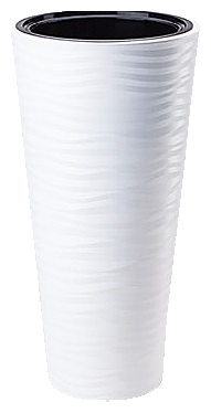 Кашпо пластиковое Sahara d30 см; h33,5 см; 14 л с вкладышем, белый