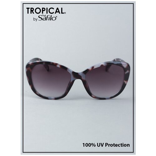 фото Солнцезащитные очки tropical, бабочка, оправа: пластик, с защитой от уф, градиентные, для женщин, серый