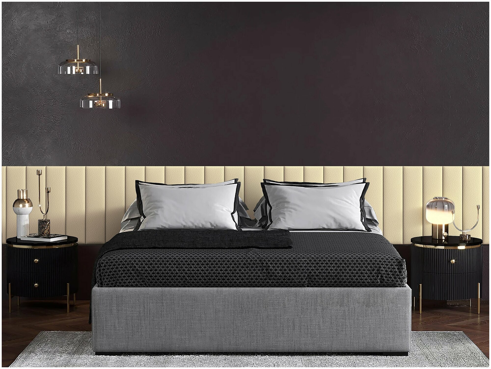 Панель кровати Eco Leather Vanilla 15х60 см 4 шт.