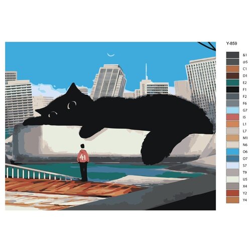 Картина по номерам Y-859 Чёрный кот 80x100 картина по номерам y 859 чёрный кот 80x100