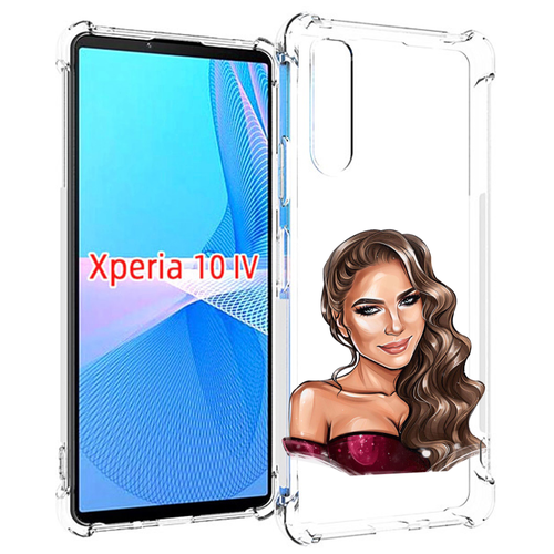 Чехол MyPads девушка-с-улыбкой женский для Sony Xperia 10 IV (10-4) задняя-панель-накладка-бампер