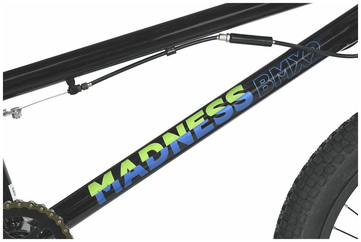 Велосипед STARK Madness BMX 2 (2022), BMX (взрослый), рама 9", колеса 20", черный/зеленый, 12.5кг [hq-0005130] - фото №3