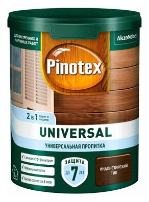 Универсальная пропитка 2 в 1 PINOTEX Universal Индонезийский тик 0,9 л