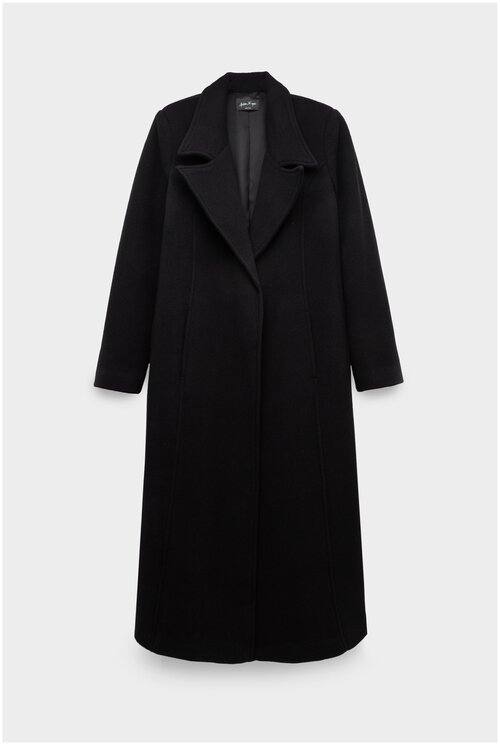 Пальто , силуэт свободный, средней длины, размер 42, черный