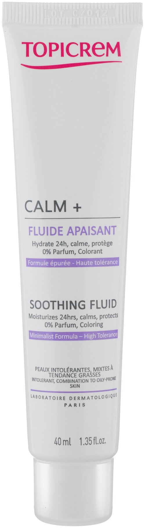 Topicrem Calm+ Soothing Fluid Успокаивающий флюид для лица и шеи, 40 мл