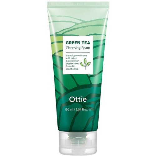 очищающая пенка для лица ottie green tea cleansing foam 150 мл Пенка для умывания с зеленым чаем, 150 мл