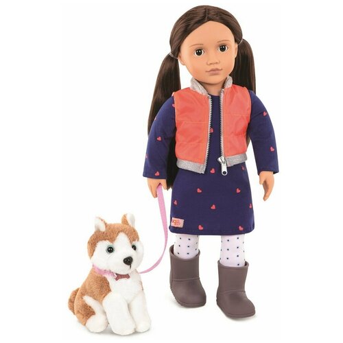 Кукла 46 см Лесли с собакой