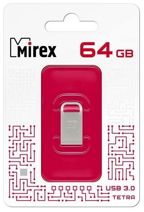 Флешка Mirex Tetra 64Гб usb 3.0 Flash Drive - металлический корпус