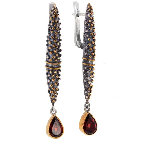 Серьги SARKISSIAN, серебро, 925 проба, гранат