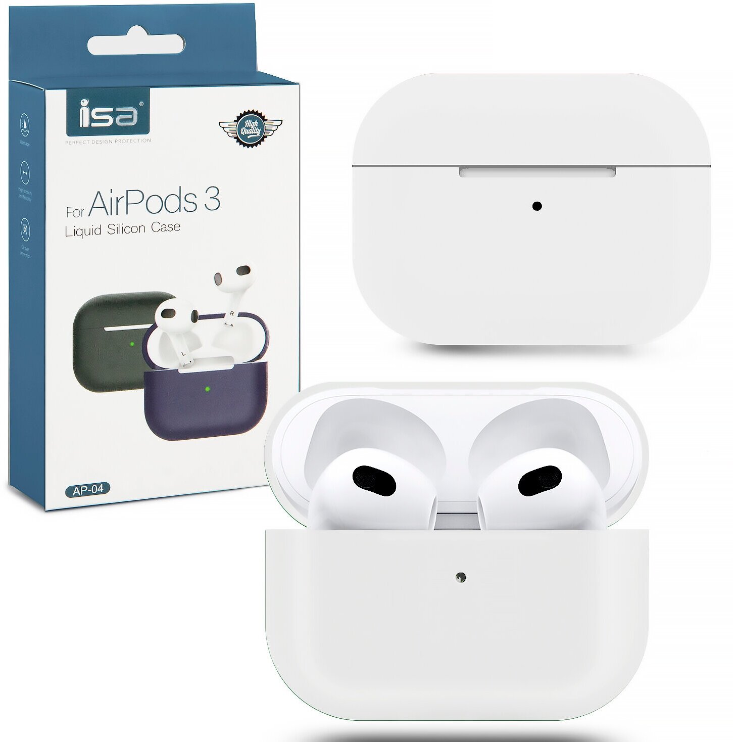 Чехол для наушников / Чехол для Airpods 3 Silicon Case ISA White