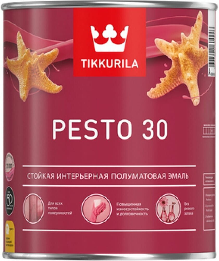 Стойкая алкидная универсальная эмаль Tikkurila PESTO 30