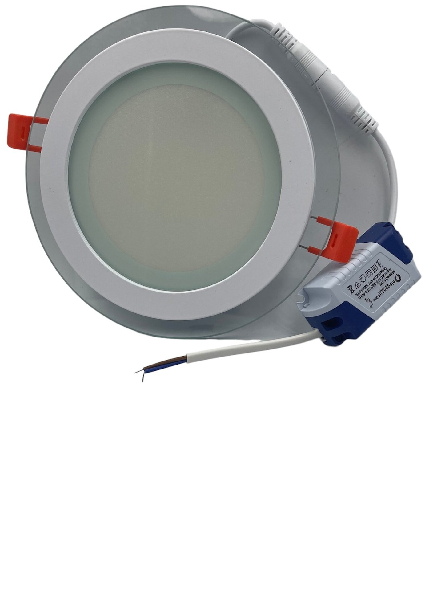 Светодиодный встраиваемый светильник со стеклом Eleganz круг 12Вт нейтральный 4500К - фотография № 2