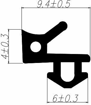 Уплотнитель для профиля VEKA 253 (рама, стеклопакет), модификация 4, серый, "ELEMENTIS", ТЭП, 10 метров - фотография № 2