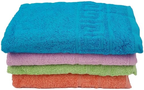 Набор полотенец  Ashgabat Dokma Toplumy хлопок для рук и лица, 50x90см, голубой/розовый/зеленый/оранжевый
