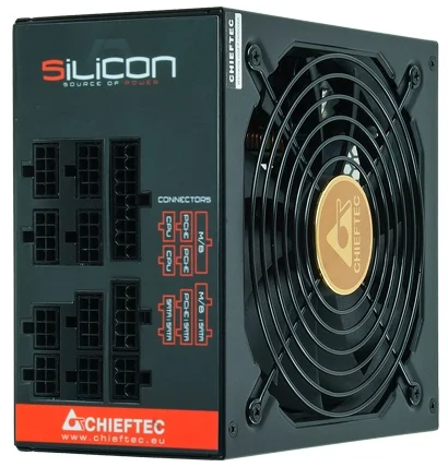 Блок питания Chieftec Silicon SLC-1000C (ATX 2.3, 1000W, 80 PLUS BRONZE, Active PFC, 140mm fan, Full Cable Management) Retail (SLC-1000C)