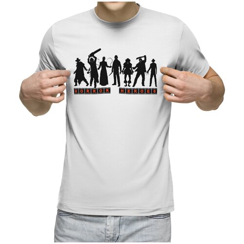 фото Мужская футболка «horror heroes (герои ужасов)» (l, белый) us basic