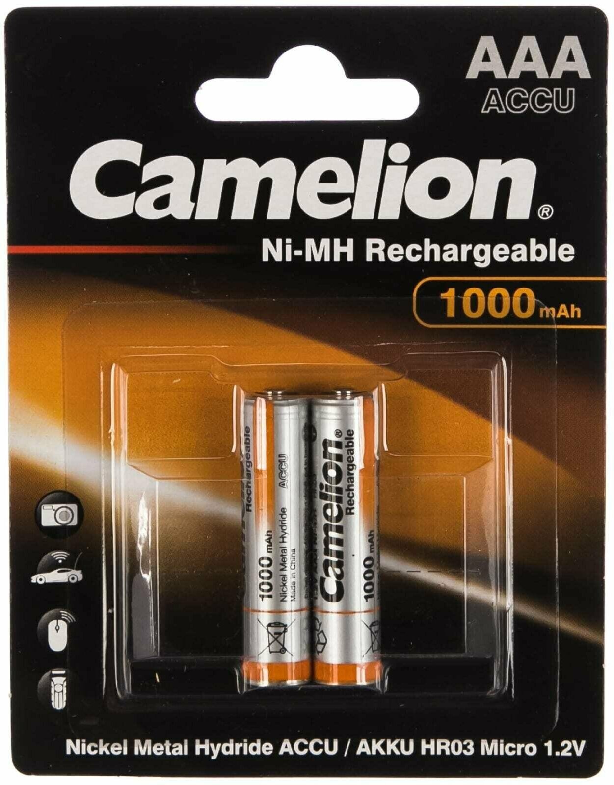 Аккумулятор Ni-Mh 1000 мА·ч 12 В Camelion NH-AAA1000