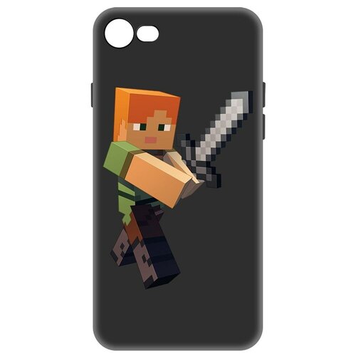 Чехол-накладка Krutoff Soft Case Minecraft-Алекс для iPhone SE 2020 черный чехол накладка krutoff soft case minecraft свинка для iphone se 2020 черный