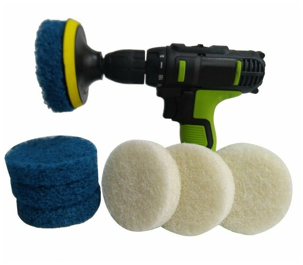 фото Комплект полировальных губок Grand Price для чистки ванной, кухни, душа и кафеля - 7 шт (без дрели)