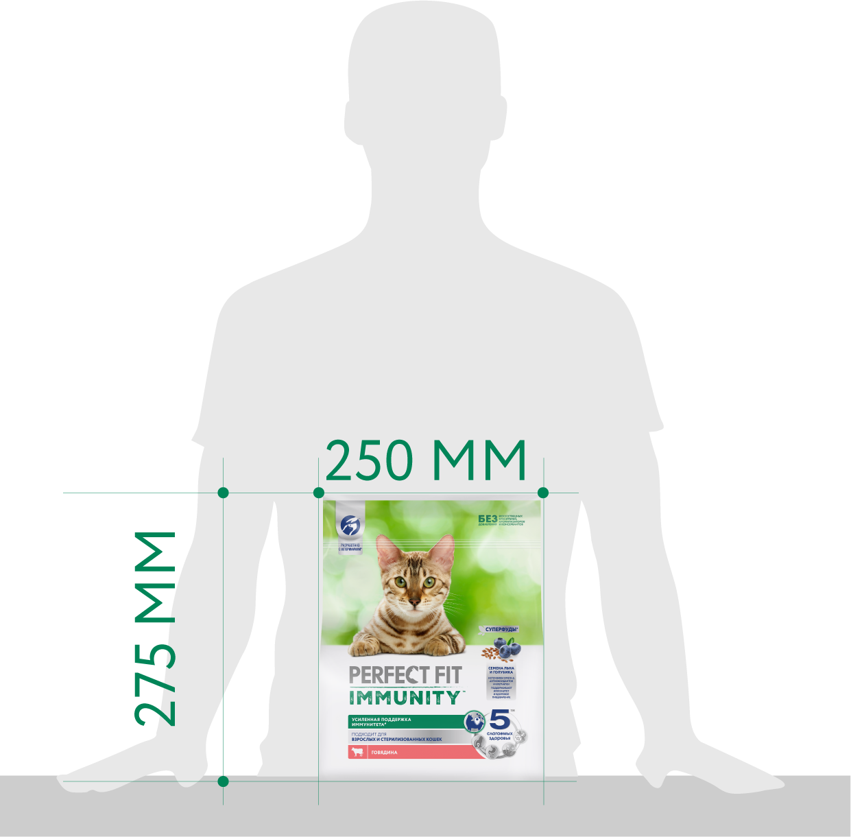 Сухой корм Perfect Fit Immunity для иммунитета кошек говядина, семяна льна, голубика 1.1кг - фотография № 14