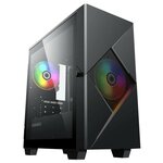 GameMax Корпуса Корпус Cyclops BG без БП Midi Tower, ATX, Черно-серый, 1 USB2.0 + 1 USB3.0, 2 120мм - изображение