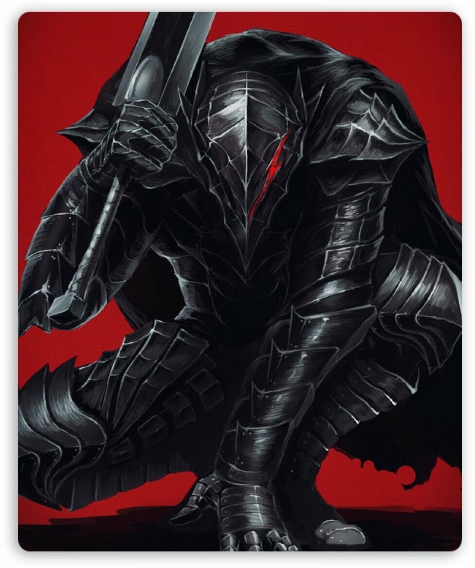 Коврик для мышки прямоугольный Berserk The Black Swordsman