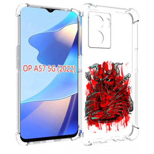 чехол mypads красный скелет воин для oppo a96 5g reno7 lite reno 7z f12 pro 5g задняя панель накладка бампер Чехол MyPads красный скелет воин для OPPO A57 5G(2022) задняя-панель-накладка-бампер