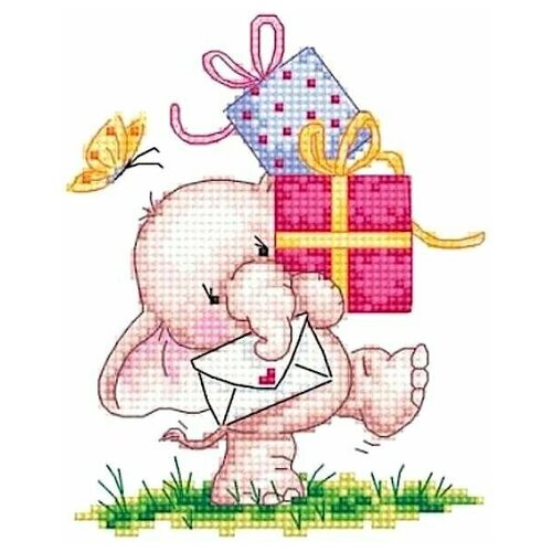 Набор для вышивания Сделано с любовью Подарки 12x15 см, Слоны Детские Животные набор для вышивания сделано с любовью новогодняя ночь 12x15 см новый год слоны праздники животные