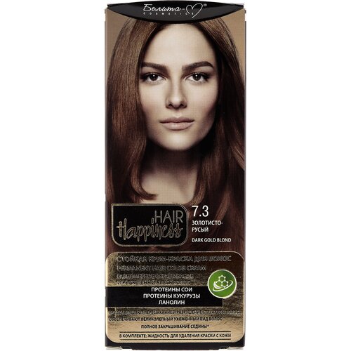 фото Белита-м hair happiness крем-краска для волос, 7.3 золотисто-русый, 90 мл