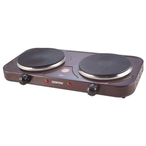 Плитка электрическая CENTEK CT-1507 коричневая 2000 Вт 2 конф чугун 155 мм усиленный корпус 162400₽