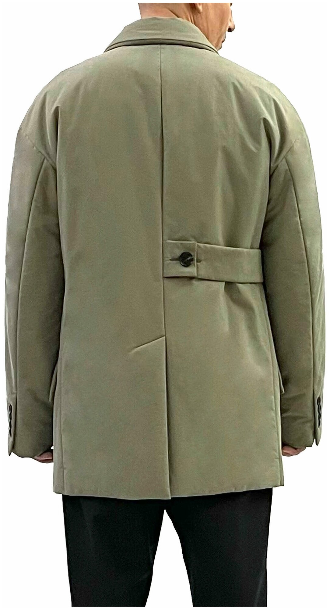 Пальто - Утепленный двубортный пиджак -- Олива 