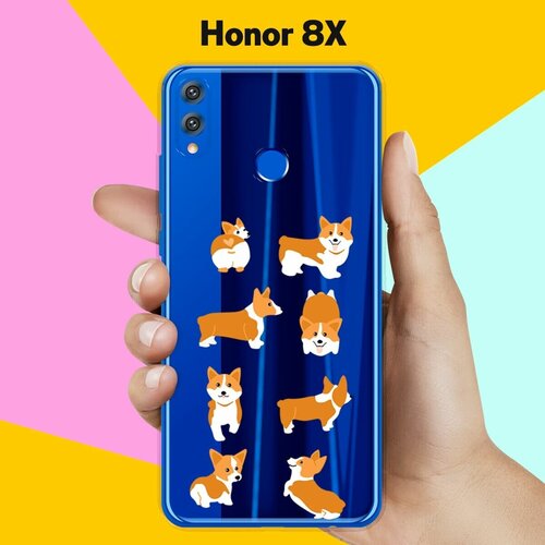 Силиконовый чехол 8 Корги на Honor 8X силиконовый чехол корги узором на honor 8x