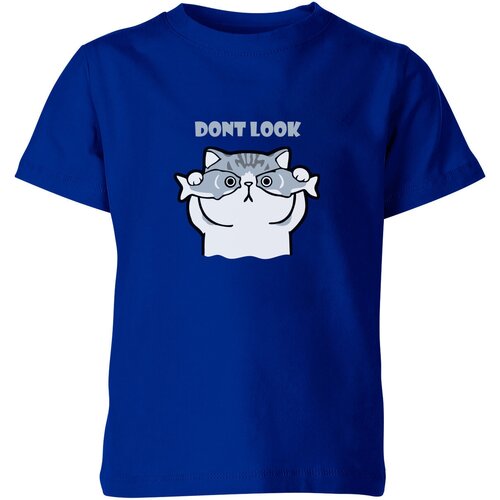 Футболка Us Basic, размер 12, синий мужская футболка dont look cat котенок кошка kitty кот l серый меланж