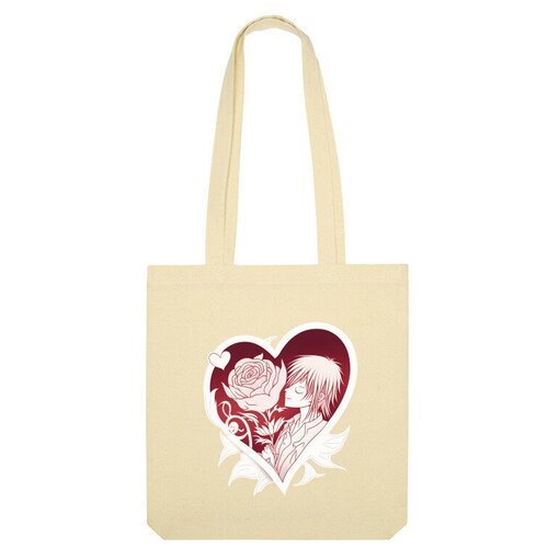 Сумка шоппер Us Basic, бежевый сумка винтажная иллюстрация с розой и скрипкой желтый