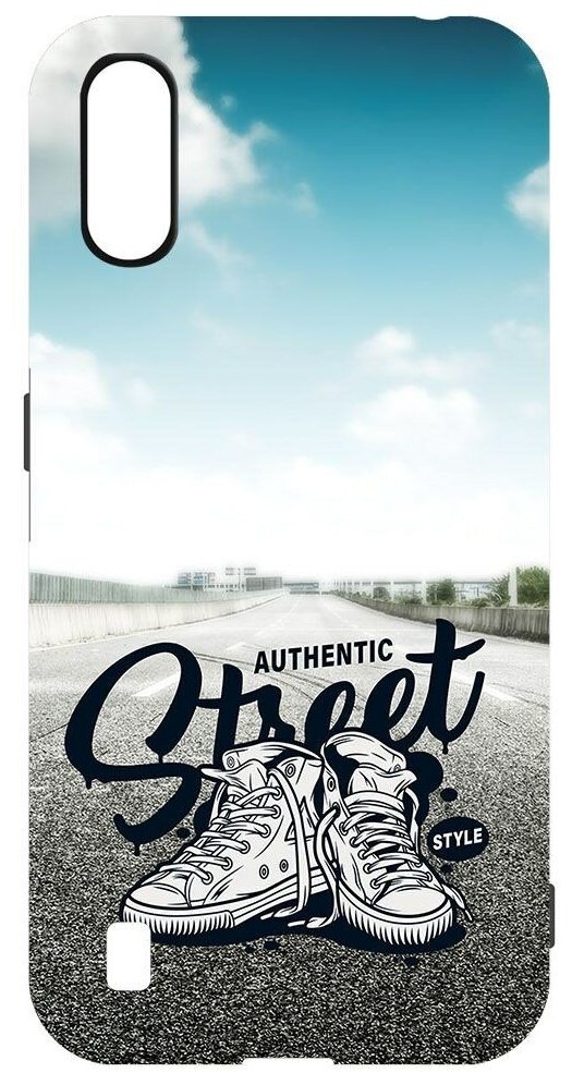 Чехол-накладка Krutoff Soft Case Кроссовки мужские Уличный стиль для Samsung Galaxy A01 (A015) черный