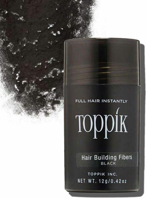 Загуститель для редких волос Toppik черный цвет (Black)-12гр.