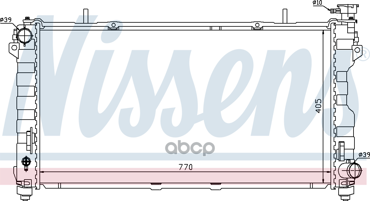 Радиатор системы охлаждения CHRYSLER: VOYAGER IV (RG/RS) 2.4i 16V mtr. EDZ 02/00-12/08 DODGE: CARAVAN (RG_) 2.4i 16V mtr. ED.