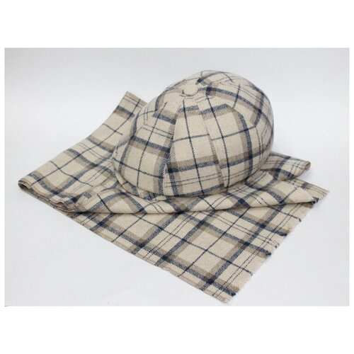 Комплект шлем Мария, демисезон/зима, подкладка, 2 предмета, размер 58 - 59, бежевый
